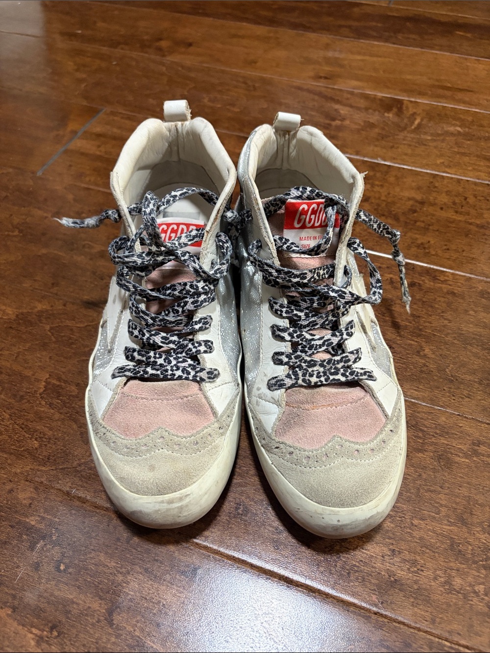 Golden Goose Style Cream & Pink Low Top Sneakers Midstar size 7